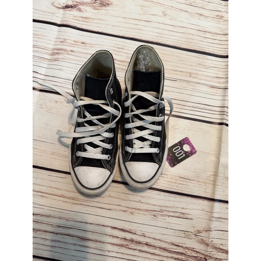 Converse Chuck Taylor All Star High Top Black Canvas Sneakers Kids Size 2